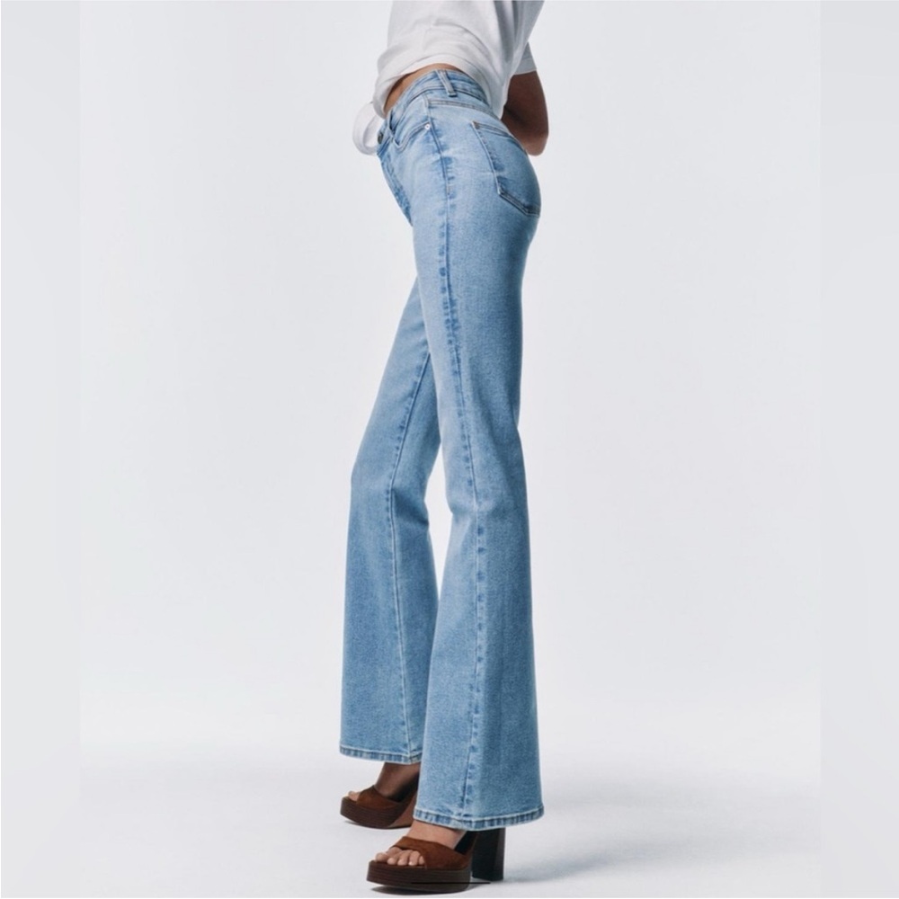 Zara Long High Rise Flare Jeans